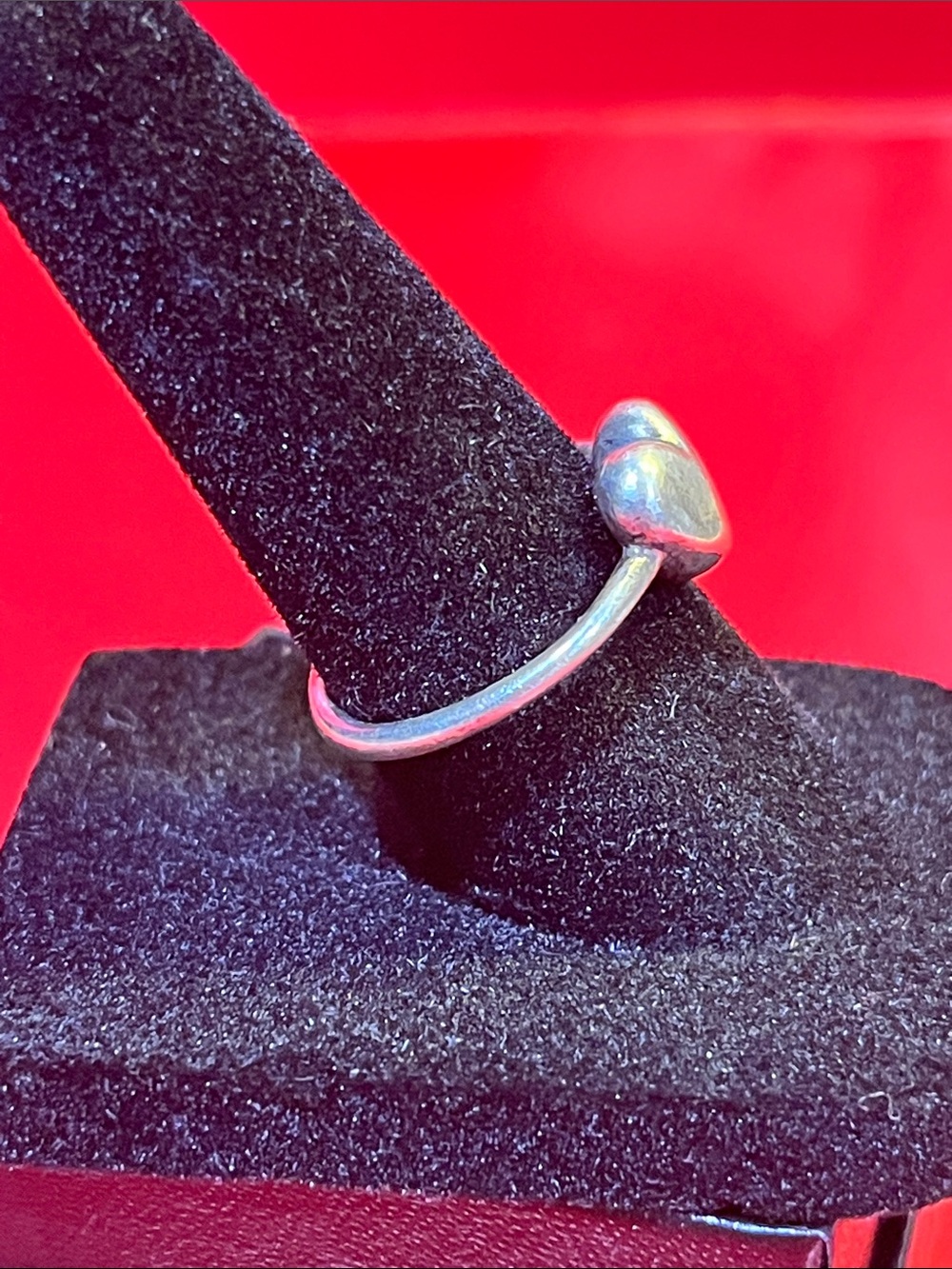 Vintage Tiffany & Co Puffy Heart Sterling Silver Ring Sz 6.5 - Picture 8 of 13